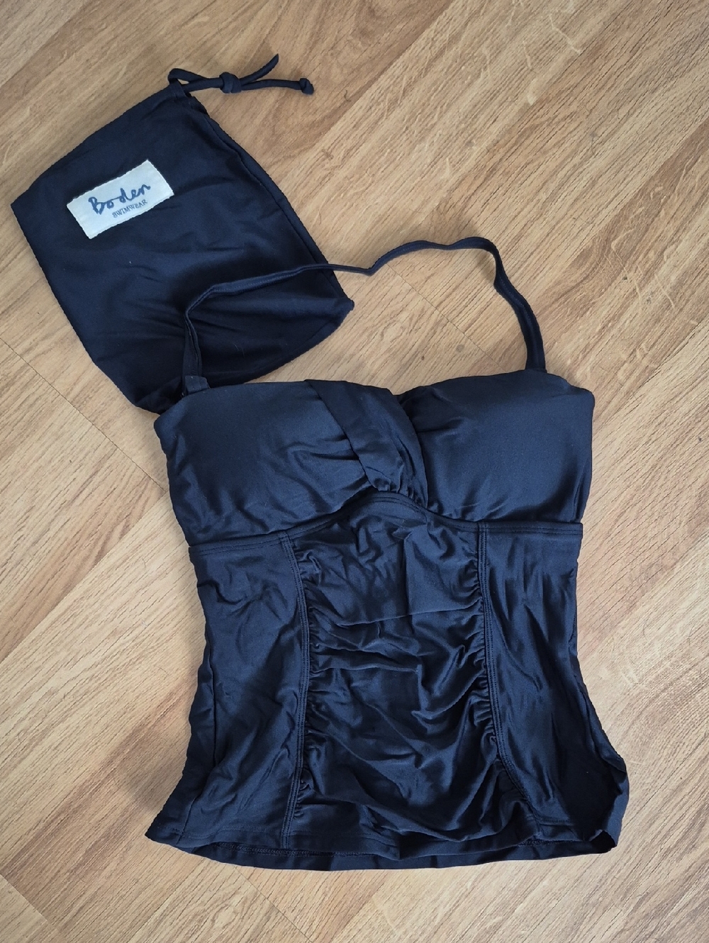 Boden Black Swimwear Top & Pouch with Drawstring